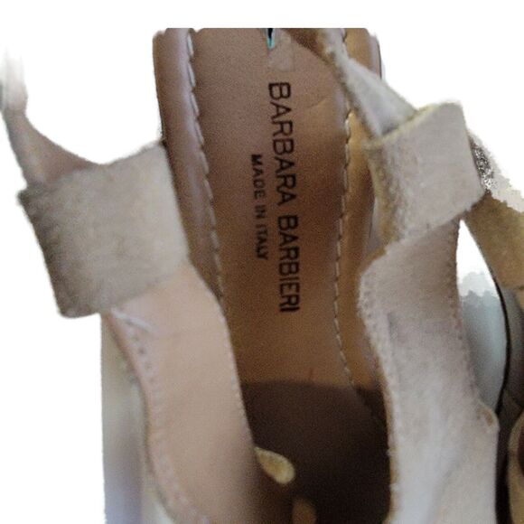 Barbara Barbieri‎ Leather Wedges Block Heel Ankle Strap Sandals Wedge - Picture 5 of 8